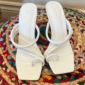 NWT RAYE White Braided Strap Heels